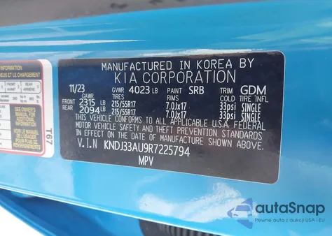 2024 Kia Soul Ex из США, поврежденный, VIN KNDJ33AU9R7225794